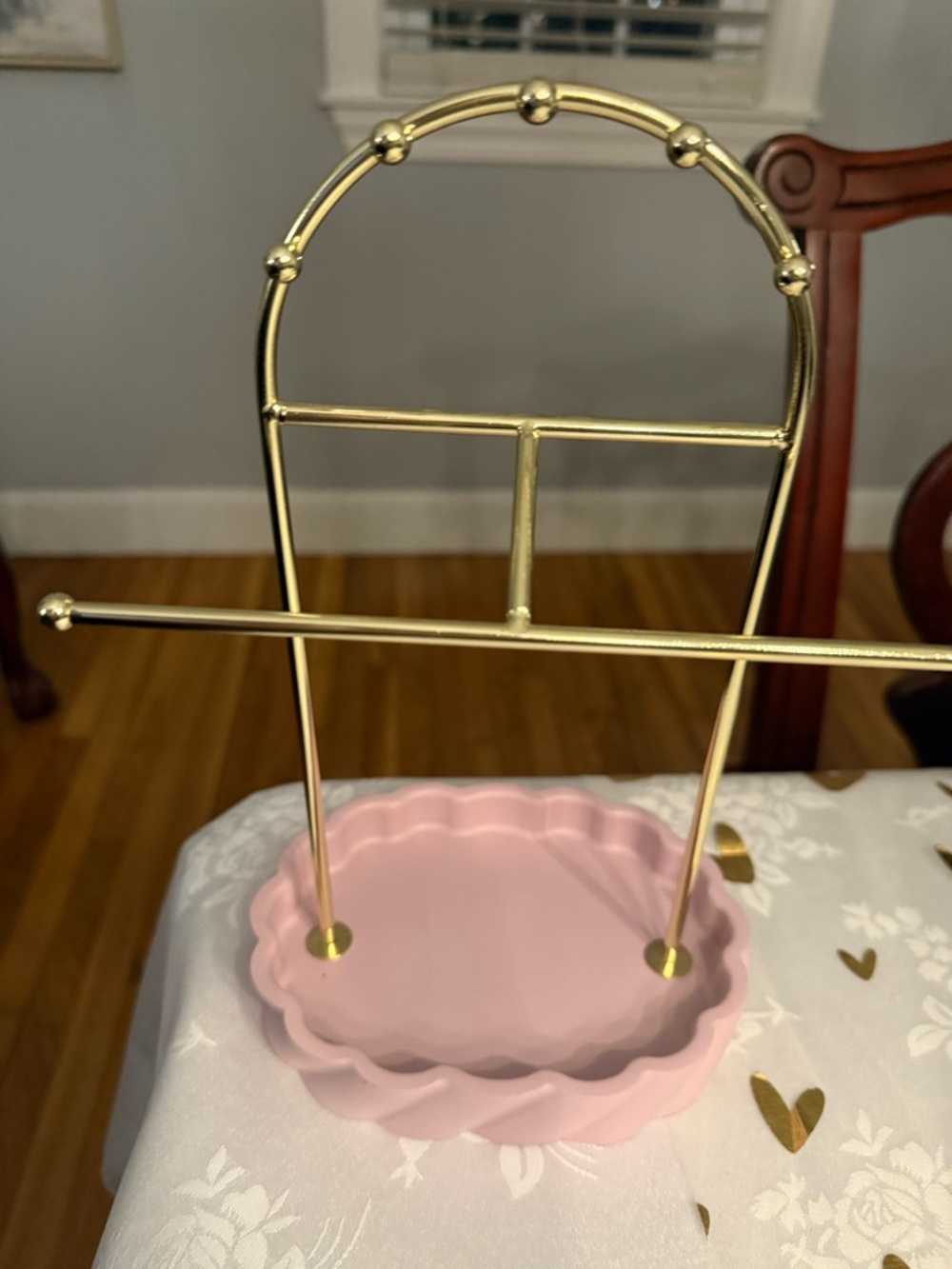 Gold & Pink Jewelry Stand